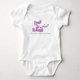 Name und Bedeutung des E-Monogramm-Shirts für Mädc Baby Strampler