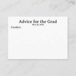 Name und Datum Personalisierter Abschluss-Ratgeber Begleitkarte