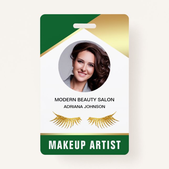 Name und Foto Beauty Salon Makeup Artist ID Card Ausweis (Vorderseite)