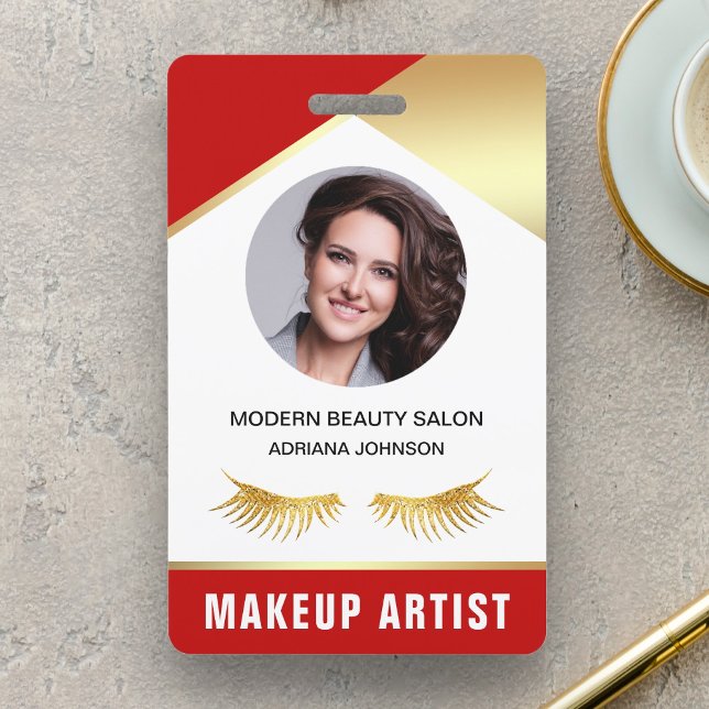 Name und Foto Beauty Salon Makeup Artist ID Card Ausweis (Von Creator hochgeladen)