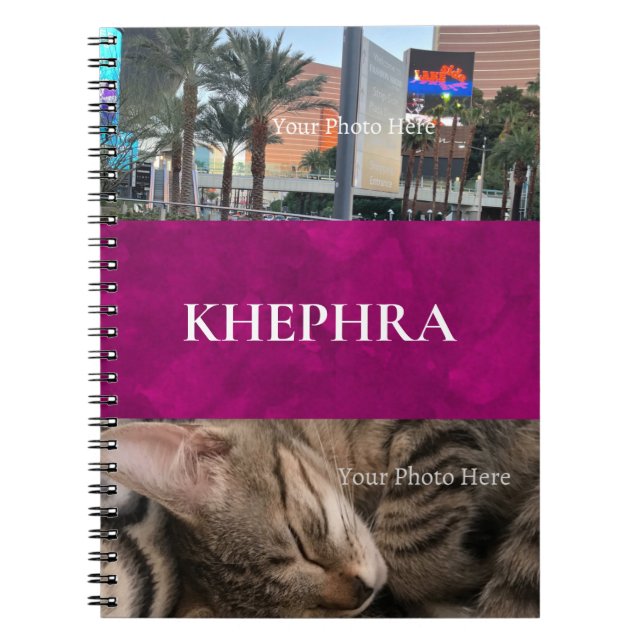 Name und Foto Collage Notebook Notizblock (Vorderseite)