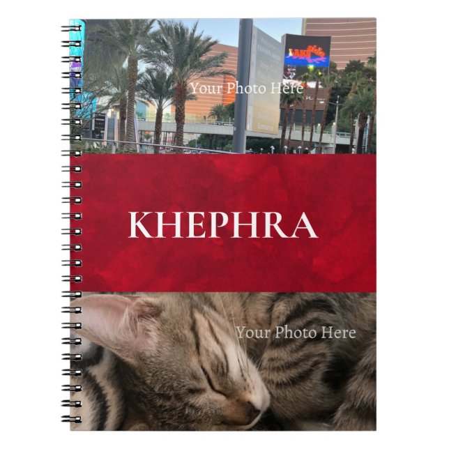 Name und Foto Collage Notebook Notizblock (Vorderseite)