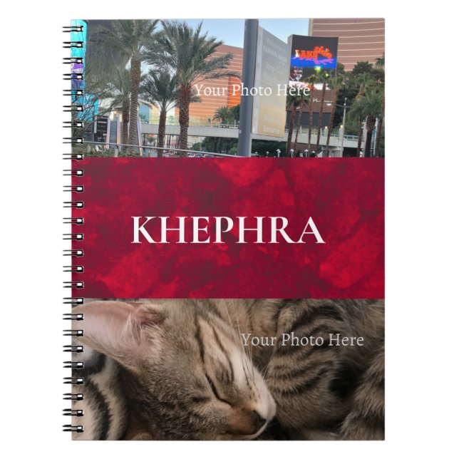 Name und Foto Collage Notebook Notizblock (Vorderseite)