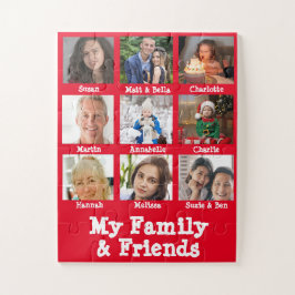Name und Foto der Familie und Freunde - Red Dement Puzzle