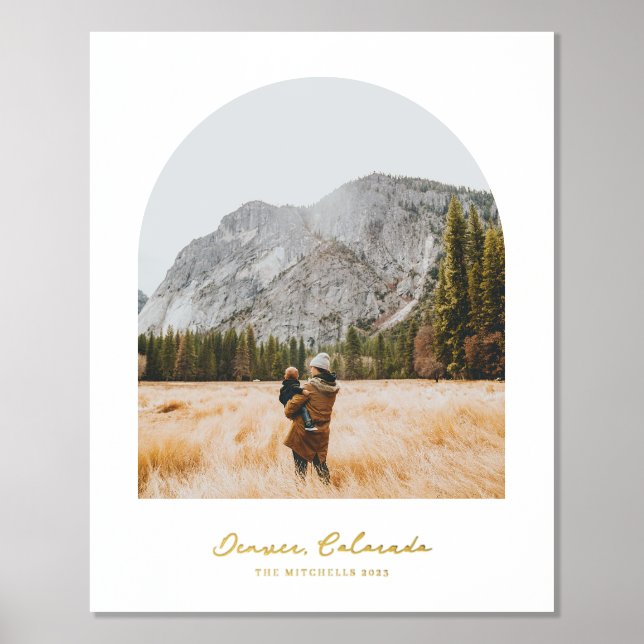 Name und Foto der personalisierten Gold Foil-Famil Foliendrucke (Vorderseite)