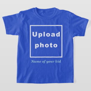 Name und Foto Ihres Kindes auf tiefen Royal Blue K T-Shirt