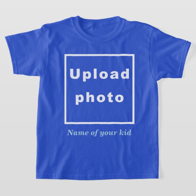 Name und Foto Ihres Kindes auf tiefen Royal Blue K T-Shirt (Ablage )