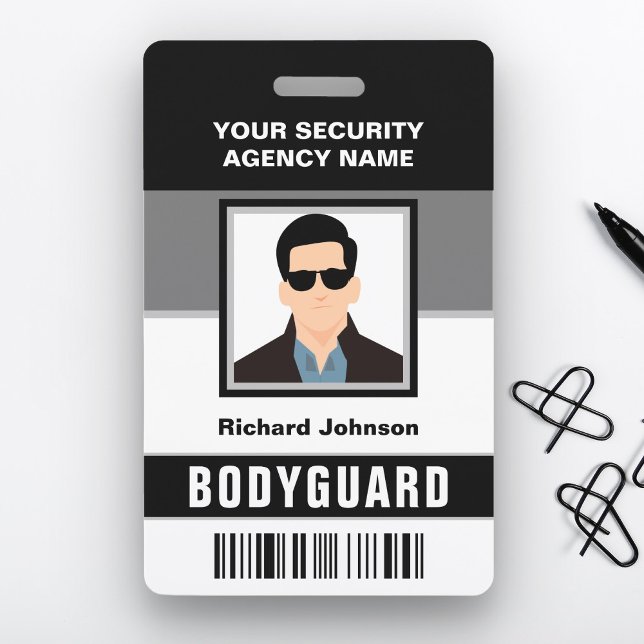 Name und Foto Sicherheits Bodyguard Ausweis (Von Creator hochgeladen)