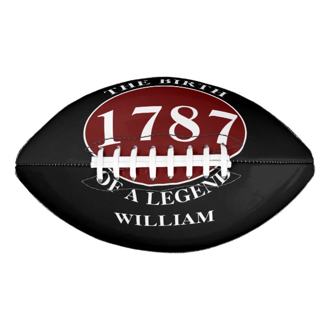Name und Geburtsdatum Schwarz hinzufügen Football (Vorderseite)