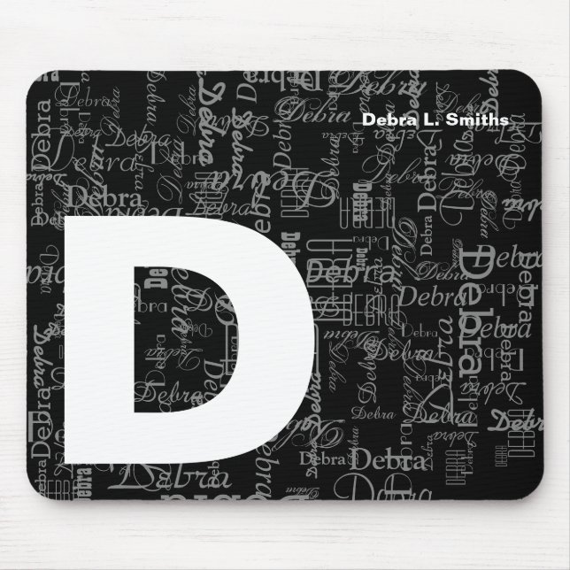 Name und Großbuchstabe personalisiert Mousepad (Vorne)