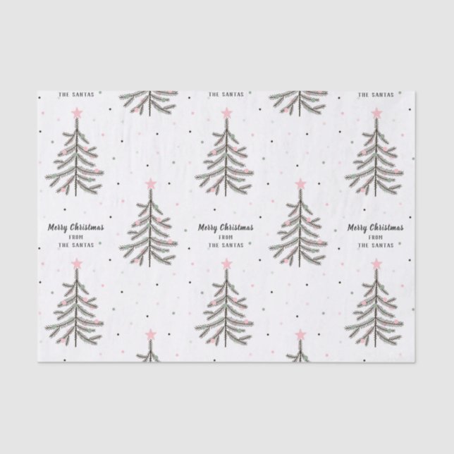 Name-und Gruß-Weihnachtsseidenpapier Seidenpapier (Vorderseite)