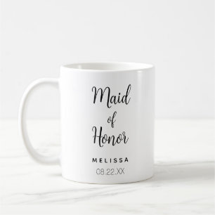Name und Hochzeitstermin der Bridesmaid Kaffeetasse