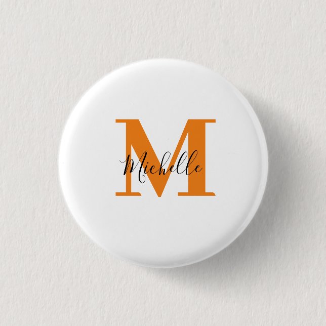 Name und Initialen der Minimalistischen Monogramme Button (Vorderseite)