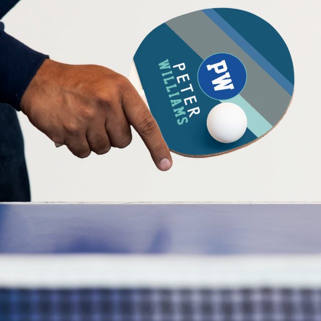 Name und Initialen des Monogram Players Cool Moder Tischtennis Schläger (InSitu)