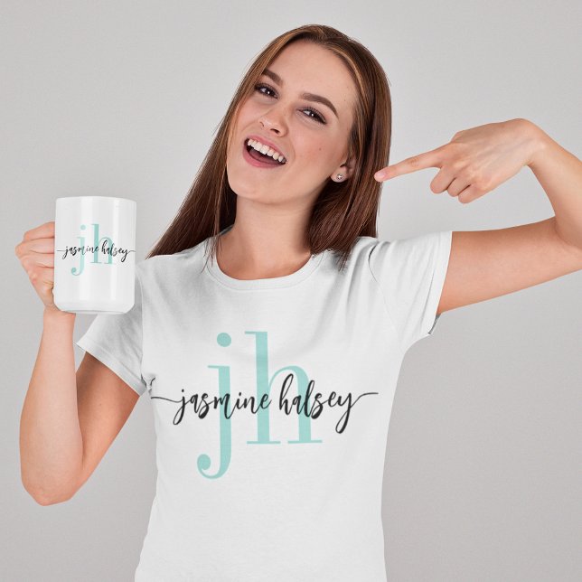 Name und Initialen einfacher Trend Kaffeetasse (Von Creator hochgeladen)