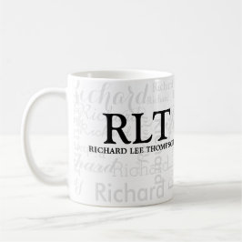 Name und Initialen Personalisiert Moderne Monogram Kaffeetasse