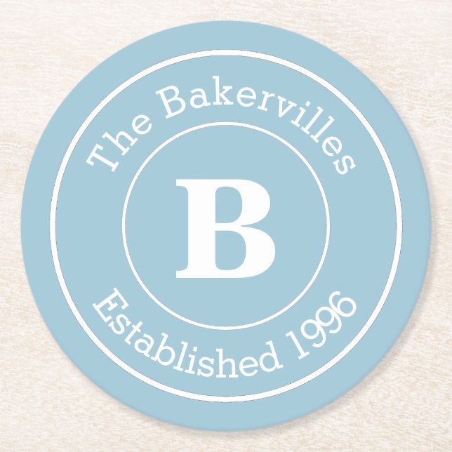 Name und Jahr der Farbfamilie auswählen Runder Pappuntersetzer (Vorderseite)