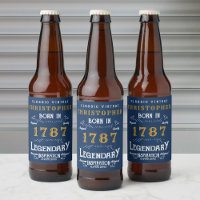 Name und Jahr Geburtsdatum Bier Flasche Etikett