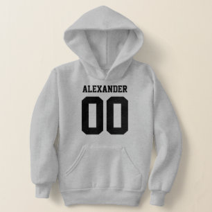 Name und Jersey Nummer vorne/hinten Hoodie