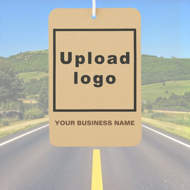 Name und Logo der Firma Light Brown Air Freshener Autolufterfrischer (Light brown air freshener with your business name and logo)