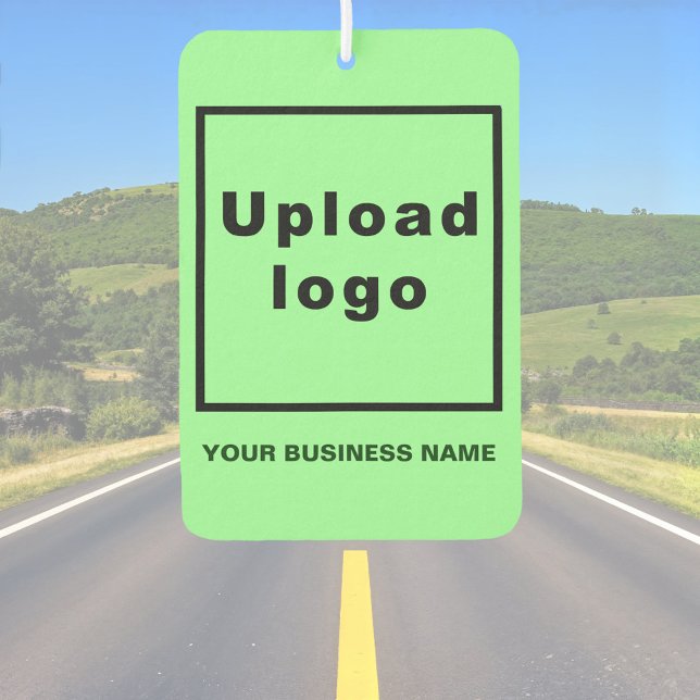 Name und Logo der Firma "Light Green Air Freshener Autolufterfrischer (Light green air freshener with your business name and logo)