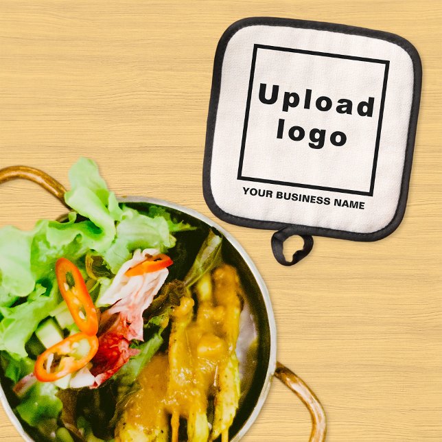 Name und Logo der Firma White Pot Topflappen (Business name and logo on white pot holder)