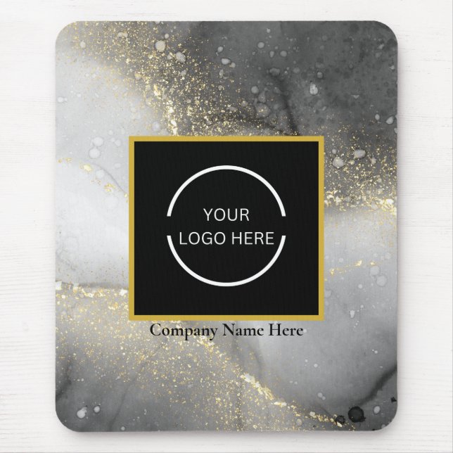 Name und Logo moderner Silver- und Gold-Unternehme Mousepad (Vorne)
