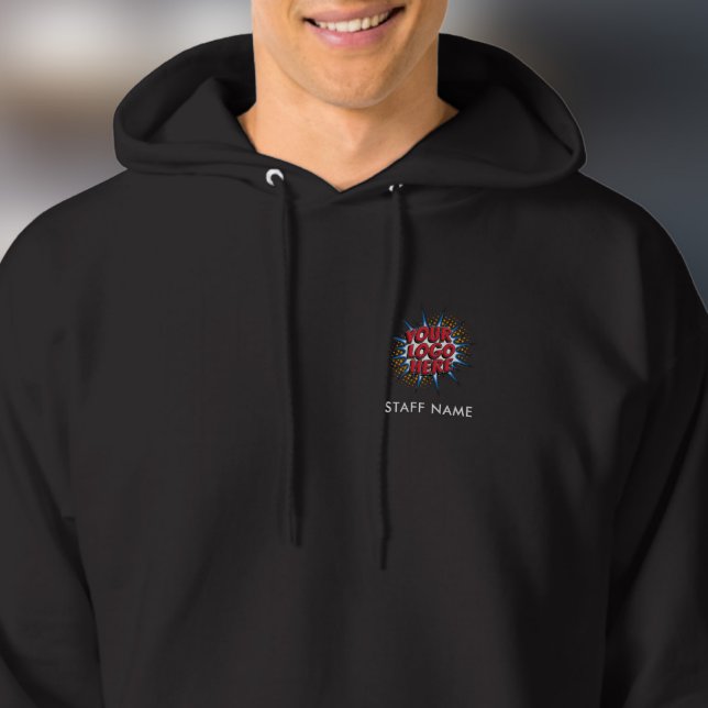 Name und Logo-Upload-Vorlage - Schwarz Hoodie (Von Creator hochgeladen)