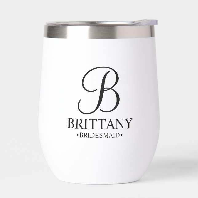 Name und Monogramm der personalisierten Bridesmaid (Links)