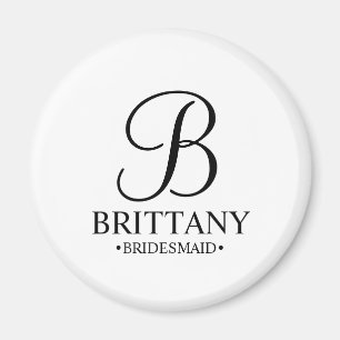 Name und Monogramm der personalisierten Bridesmaid Magnet