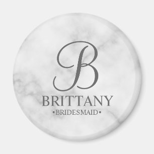 Name und Monogramm der personalisierten Bridesmaid Magnet