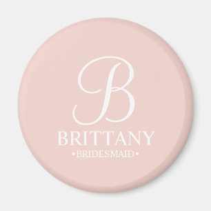 Name und Monogramm der personalisierten Bridesmaid Magnet