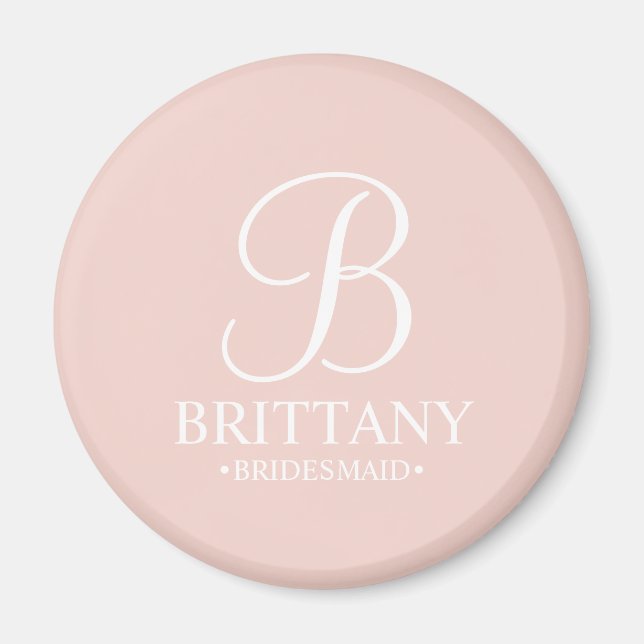 Name und Monogramm der personalisierten Bridesmaid Magnet (Vorne)
