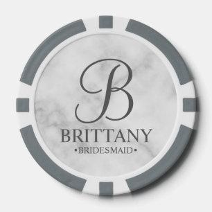 Name und Monogramm der personalisierten Bridesmaid Pokerchips