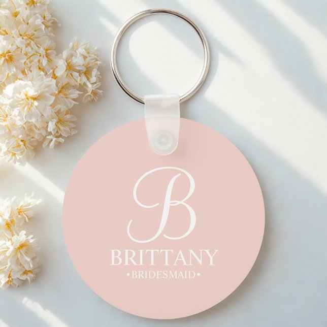 Name und Monogramm der personalisierten Bridesmaid Schlüsselanhänger (Von Creator hochgeladen)