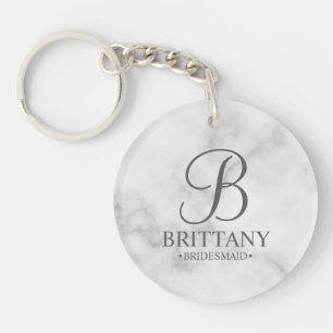 Name und Monogramm der personalisierten Bridesmaid Schlüsselanhänger