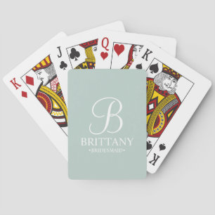 Name und Monogramm der personalisierten Bridesmaid Spielkarten