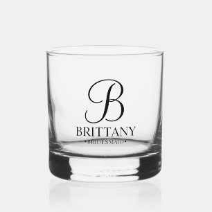 Name und Monogramm der personalisierten Bridesmaid Whiskyglas