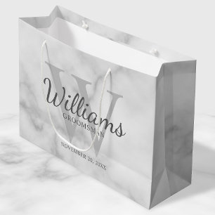 Name und Monogramm der personalisierten Trauzeuge Große Geschenktüte