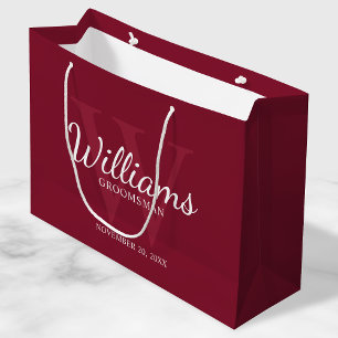 Name und Monogramm der personalisierten Trauzeuge Große Geschenktüte