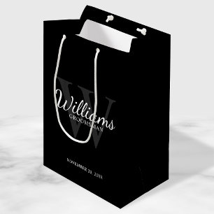 Name und Monogramm der personalisierten Trauzeuge Mittlere Geschenktüte