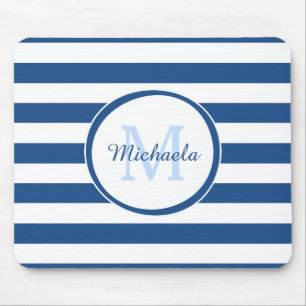 Name und Monogramm der Schlangenblauen festen Stre Mousepad