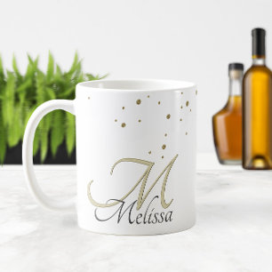 ✨ Name und Monogramm des Funkelnd Glitzer Kaffeetasse