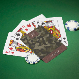 Name und Monogramm des Musters "Leder & Armee" Spielkarten