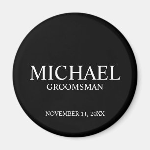 Name und Monogramm des Personalisierten Trauzeugen Magnet