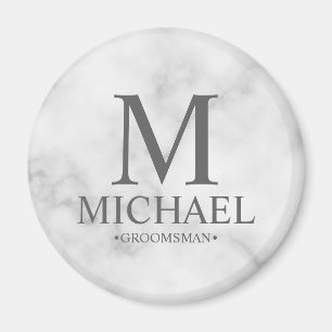 Name und Monogramm des Personalisierten Trauzeugen Magnet