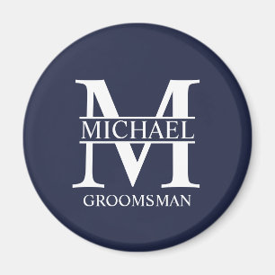 Name und Monogramm des personalisierten Trauzeugen Magnet