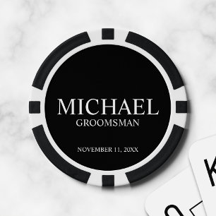 Name und Monogramm des personalisierten Trauzeugen Pokerchips
