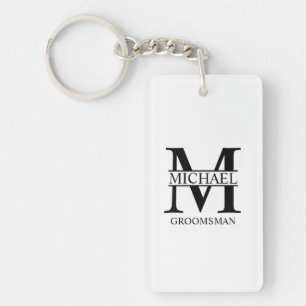 Name und Monogramm des personalisierten Trauzeugen Schlüsselanhänger