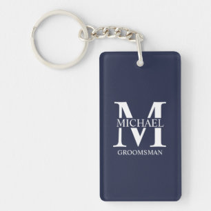 Name und Monogramm des personalisierten Trauzeugen Schlüsselanhänger